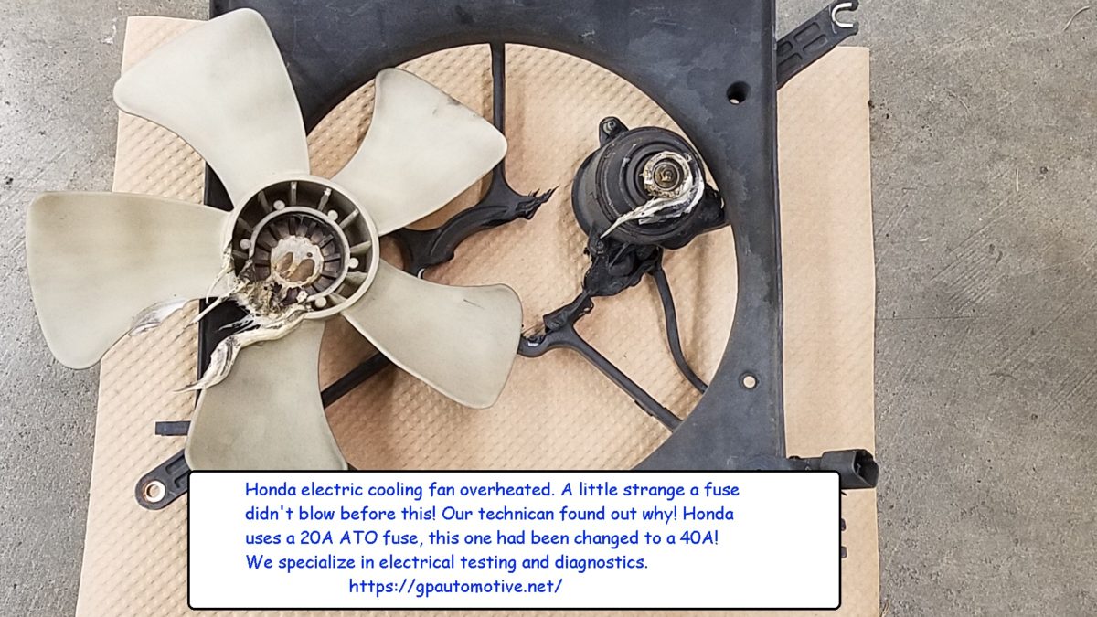 Overheated electrical cooling fan motor! G P Automotive